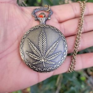 Antique Brass Pocket Watch Locket Necklace Unisex Pocket Watch Necklace
